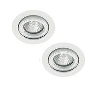 Litecraft 2 Pack White Modern Ip20 Fire Rated Adjustable Downlights