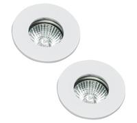 Litecraft 2 Pack White Modern Ip65 Fire Rated Bathroom Downlights
