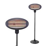 Litecraft 2000 Watt Floor Standing 3x Quartz Tube Radiant Patio Heater - Black