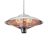 LITECRAFT 2000 Watt LED Ceiling Pendant Halogen Element Radiant Patio Heater - Silver