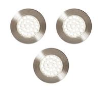 Litecraft 3 Pack Charles Satin Nickel Natural White Kitchen Led Recessed Under Cabinet Light