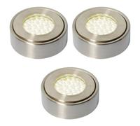 Litecraft 3 Pack Laghetto Satin Nickel Natural White Laghetto Kitchen Led Under Cabinet Light