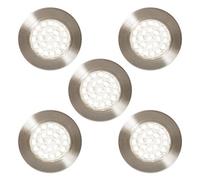 Litecraft 5 Pack Charles Satin Nickel Warm White Kitchen Led Recessed Under Cabinet Light