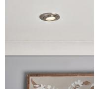 Litecraft 5 Pack Marlowe Round Satin Nickel Ip65 Fire Rated Tiltable Bathroom Downlights