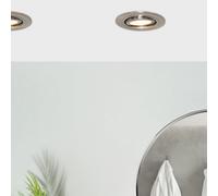 Litecraft 5 Pack Satin Chrome Modern Bathroom Ip65 Circular Tiltable Downlights