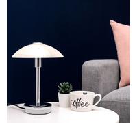 Litecraft Alasbaster Touch Chrome Table Lamp