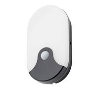 LITECRAFT Alford Wall Light LED Outdoor Oval Bulkhead with PIR Motion Sensor - Black