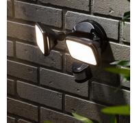 LITECRAFT Alma Floodlight Outdoor Twin Integrated LED with Motion Sensor - Black