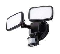 LITECRAFT Alma Floodlight Outdoor Twin Integrated LED with Motion Sensor - Black