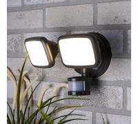 Litecraft Alma Grey 2 Lamp Outdoor Wall Light With Pir Sensor
