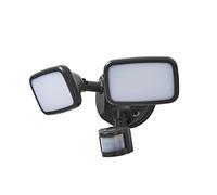 LITECRAFT Alma Outdoor Twin 20 Watt Integrated LED Floodlight with PIR Motion Sensor - Dark Grey