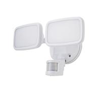 LITECRAFT Alma Outdoor Twin 20 Watt Integrated LED Floodlight with PIR Motion Sensor - White