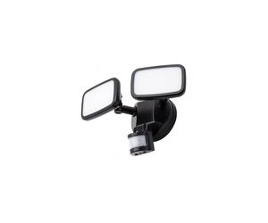 Litecraft Alma Outdoor Twin LED Floodlight with PIR Sensor - Black (50961191), 1250 lm, 4000K, IP65