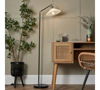 Litecraft Aya 1 Light Satin Nickel Industrial Style Floor Lamp