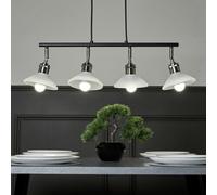 Litecraft Aya 4 Light Industrial Style Diner Pendant - Satin Nickel