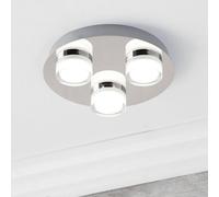 Litecraft Bolton Chrome 3 Light Led Bathroom Ceiling Spotlight Plate