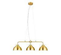 LITECRAFT Brooklyn Ceiling Pendant Industrial Style 3 Light - (Satin Brass)
