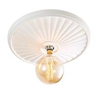 LITECRAFT Carn Flush Mount Traditional Large Plaster Ceiling Rose - White