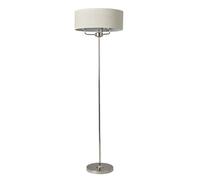 LITECRAFT Ceila Floor Lamp 3 Light with Natural Drum Shade - Polished Chrome