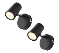 LITECRAFT Chobham Adjustable Wall or Ceiling Spotlight - (Black, 2 Pack)