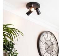 Litecraft Chobham Black Adjustable Ceiling Spotlight Plate