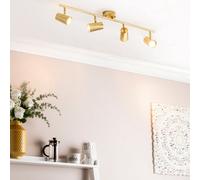 Litecraft Chobham Satin Brass Adjustable Ceiling Spotlight Bar