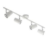 LITECRAFT Chobham Spotlight Bar Adjustable GU10 Ceiling Light - (White, 4 Light)