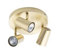 LITECRAFT Chobham Spotlight Plate Adjustable GU10 Ceiling 3 Light - Satin Brass