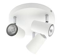 LITECRAFT Chobham Spotlight Plate Adjustable GU10 Ceiling 3 Light - White
