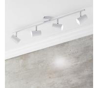 LITECRAFT Chobham Spotlight Bar Adjustable GU10 Ceiling Light - (White, 4 Light)
