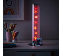 Litecraft Chrome Galaxy Glow Kids Led Cylinder Table Lamp