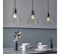 Litecraft Clara 3 Light Ceiling Pendant Bar - Matte Black