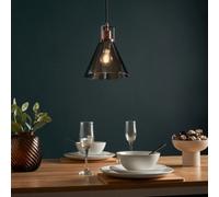 Litecraft Clara Copper Ceiling Pendant With Smoke Shade