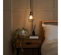Litecraft Copper Beca Black Cable Plug In Ceiling Pendant