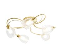 LITECRAFT Cora Flush Ceiling Light Tangle Bathroom IP44 5 Arm - Satin Brass