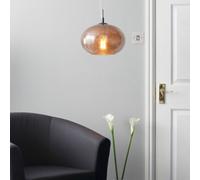 Litecraft Crackle Effect Black 1 Light Ceiling Pendant