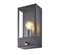 LITECRAFT Edgworth Wall Light Outdoor Box Lantern with PIR Motion Sensor - Anthracite