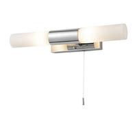 LITECRAFT Elena Bathroom Wall Light with Tube Glass Shades - Polished Chrome