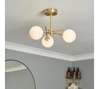 Litecraft Estelle Brass Cross Arm Bathroom Ceiling Light