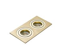 LITECRAFT Evra Recessed Downlight Rectangular Tiltable Spotlight - (2 Light, Brass)