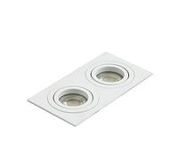 LITECRAFT Evra Recessed Downlight Rectangular Tiltable Spotlight - (2 Light, White)