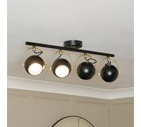 Litecraft Eyeball Black And Brass Adjustable Spotlight Bar