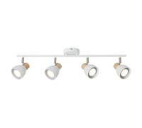 LITECRAFT Fallon Spotlight Bar Adjustable Ceiling 4 Light - White, Natural