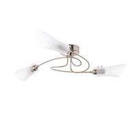 LITECRAFT Fiji Ceiling Light Semi Flush 3 Arm with Glass Shades - Brushed Chrome