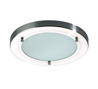 Litecraft Flush Bathroom Ceiling Light in Nickel