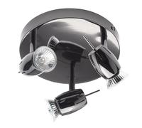 Litecraft Frank Spotlight Plate 3 Light With LED Bulbs - Black Nickel