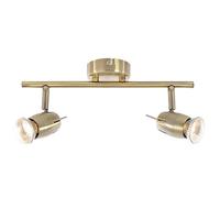 LITECRAFT Frank Spotlight Straight Bar 2 Light with LED Bulbs - Antique Brass