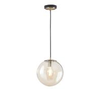 LITECRAFT Gaio Ceiling Pendant Champagne Tinted Glass Shaded 1 Light - Brass
