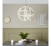 Litecraft Gemoetric Frame White Led Spherical Ceiling Pendant