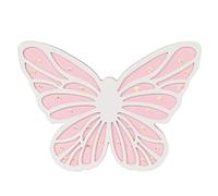 LITECRAFT Glow Butterfly Table Lamp LED Child's Bedroom Wood Light - Pink, White